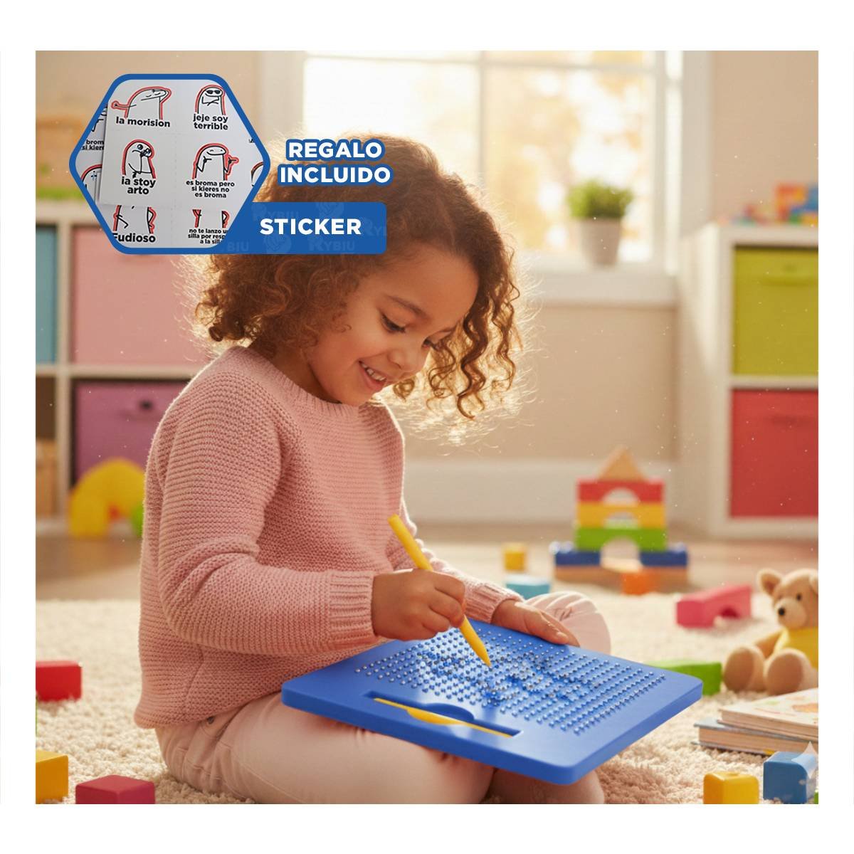 ZONA MAGNETICA AZUL PARA ORGANIZAR RECORDATORIOS EN CASA Y OFICINA YREGALO STICKER - 1