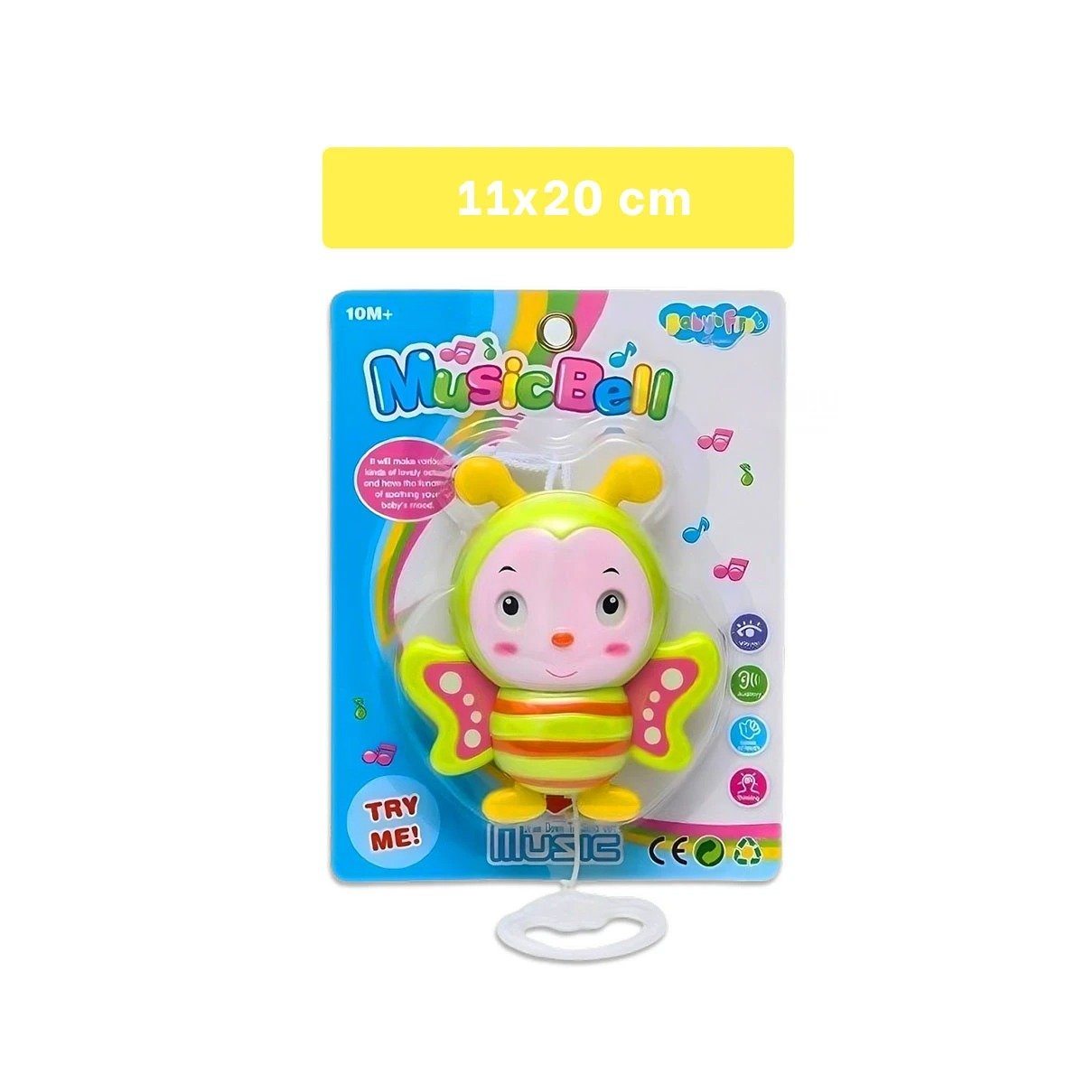 PACK2 ELEMENTO SONORO ABEJA A CUERDA VERDE LIMON DE USO DIARIO Y+PAPEL REGALO - 4