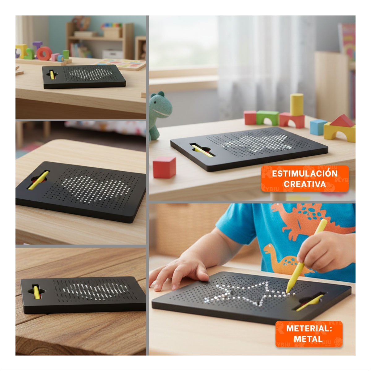 PACK6 SOPORTE VISUAL MAGNETICO NEGRO PARA USO DOMESTICO DIARIO Y+PAPEL REGALO - 3