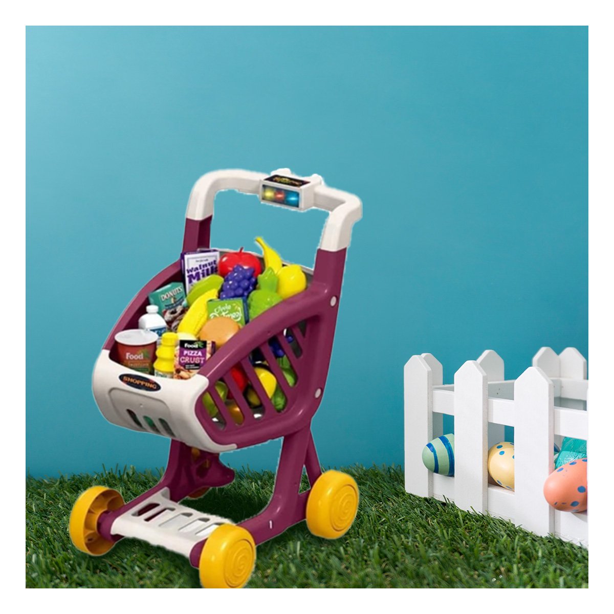 PACK6 IMPLEMENTO PARA COMPRAS INFANTIL 41 PZS GUINDA PARA JUEGO DE COMPRAS Y+PAPEL REGALO - 5