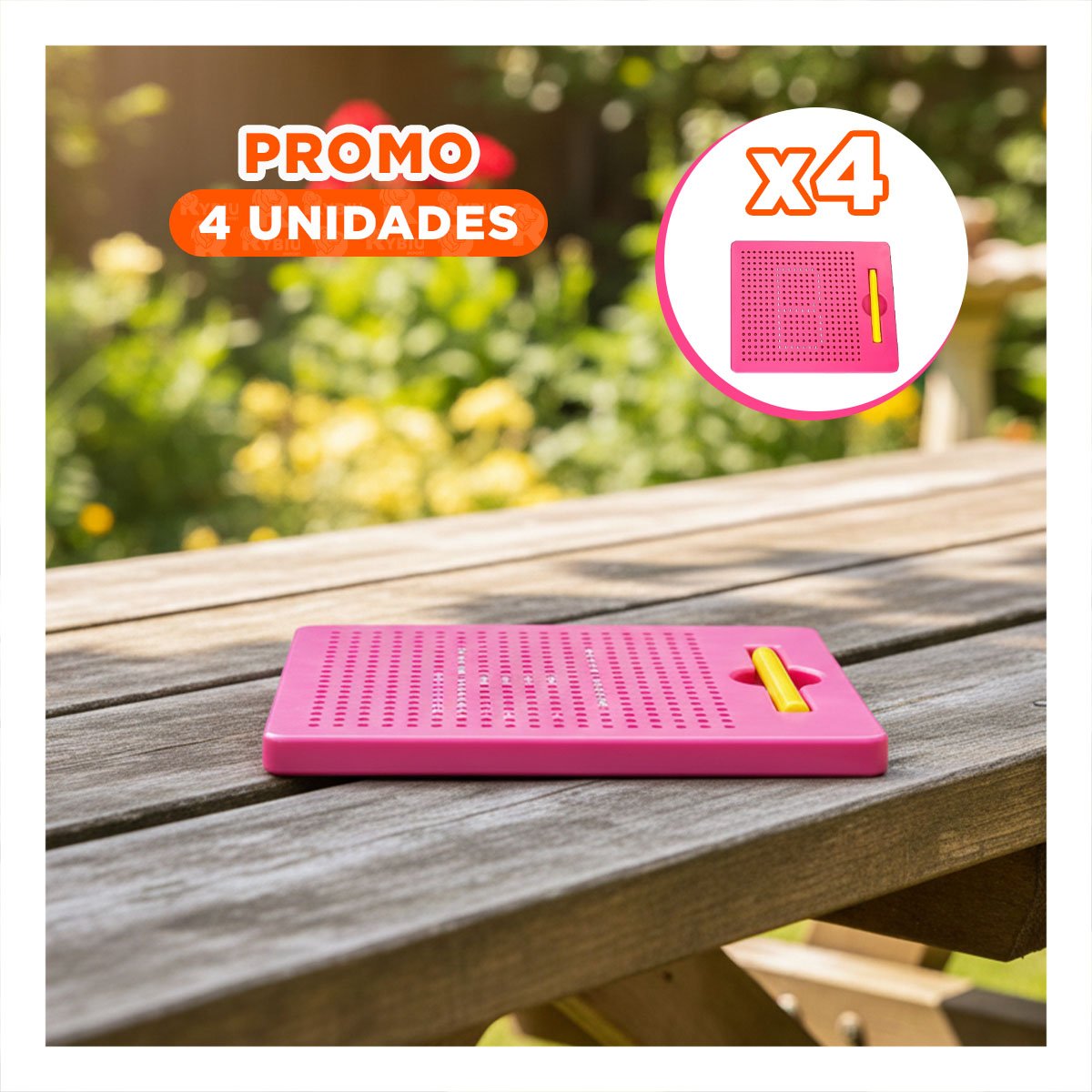 PACK4 ESPACIO VISUAL MAGNETICO ROSADO PARA OFICINA HOGAR Y ESTUDIO - 1
