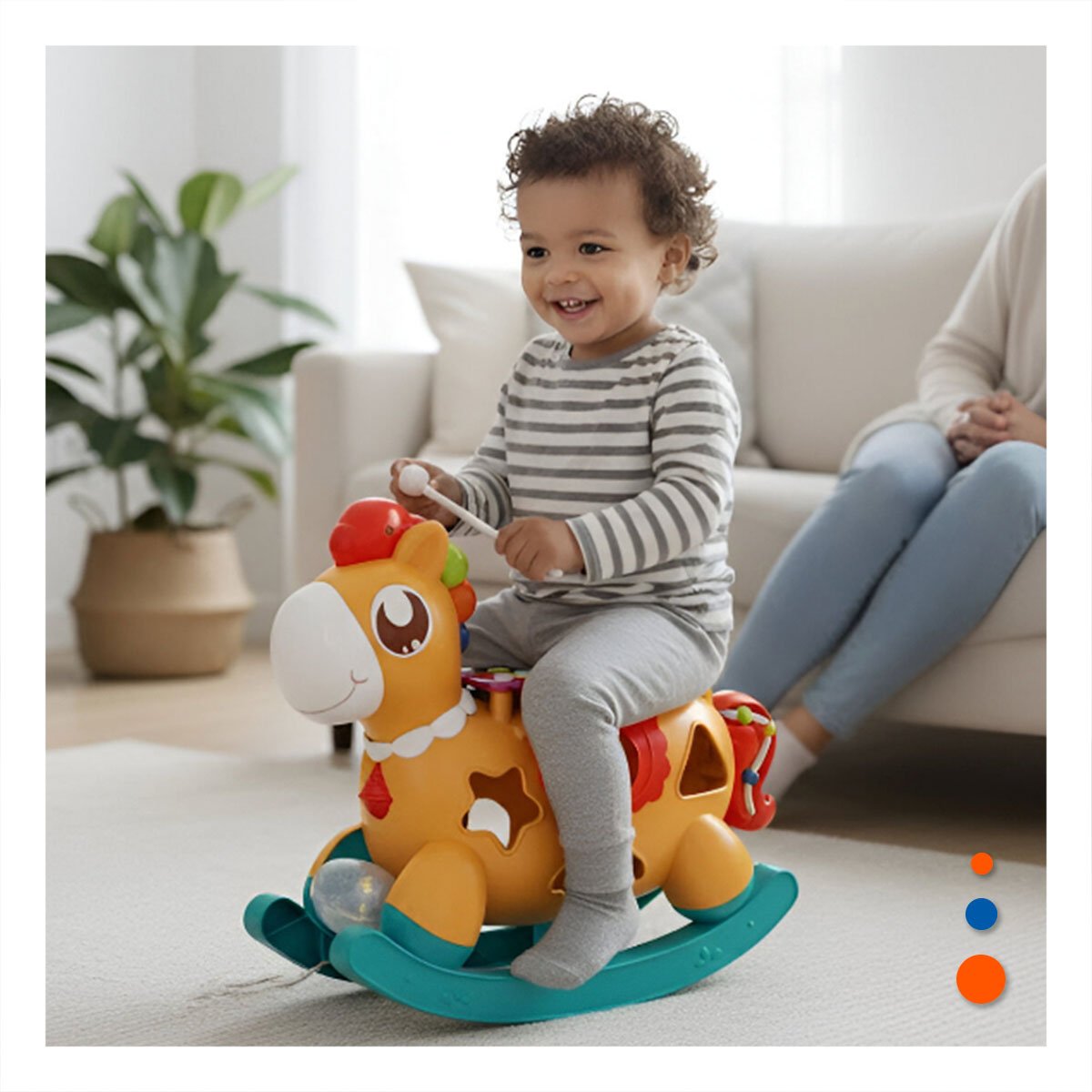 FIGURA EDUCATIVA MUSICAL ROJO Y AMARILLO CON FORMA DE CABALLO Y XILOFONO - 2