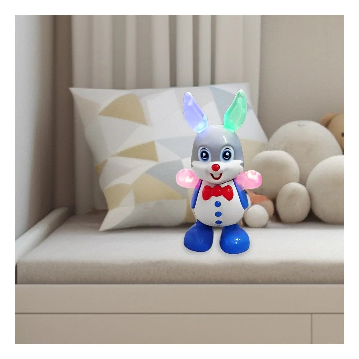 PACK4 MUNECO CONEJO INTERACTIVO MUSICAL CON LUCES LED MOVIMIENTO PARA HOGAR Y+PAPEL REGALO - 2