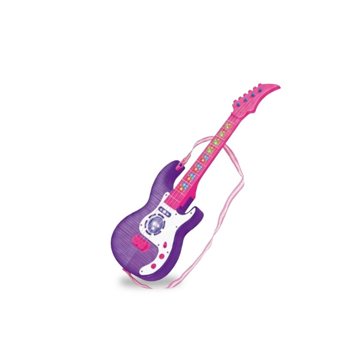 PACK4 LINEA SONORA INFANTIL GUITARRA ROSADO MORADO 53.5CM PARA NINAS Y+PAPEL REGALO - 3