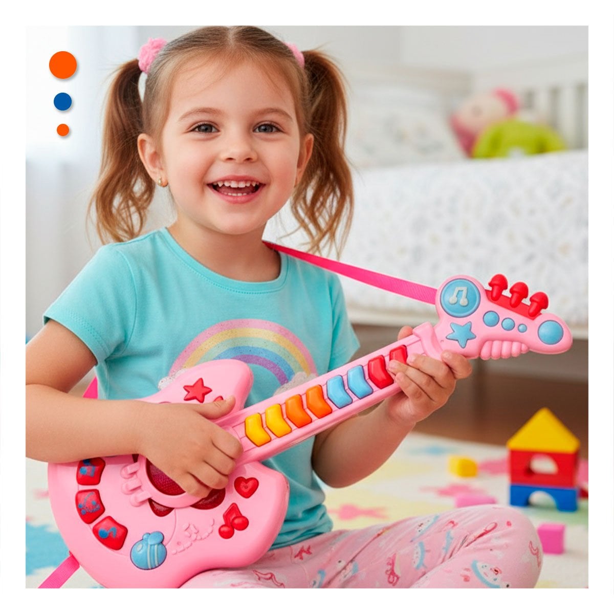 JUGUETE DIDACTICO MUSICAL MANZANA ROSADO Y FUCSIA 37X13CM INFANTIL - 1