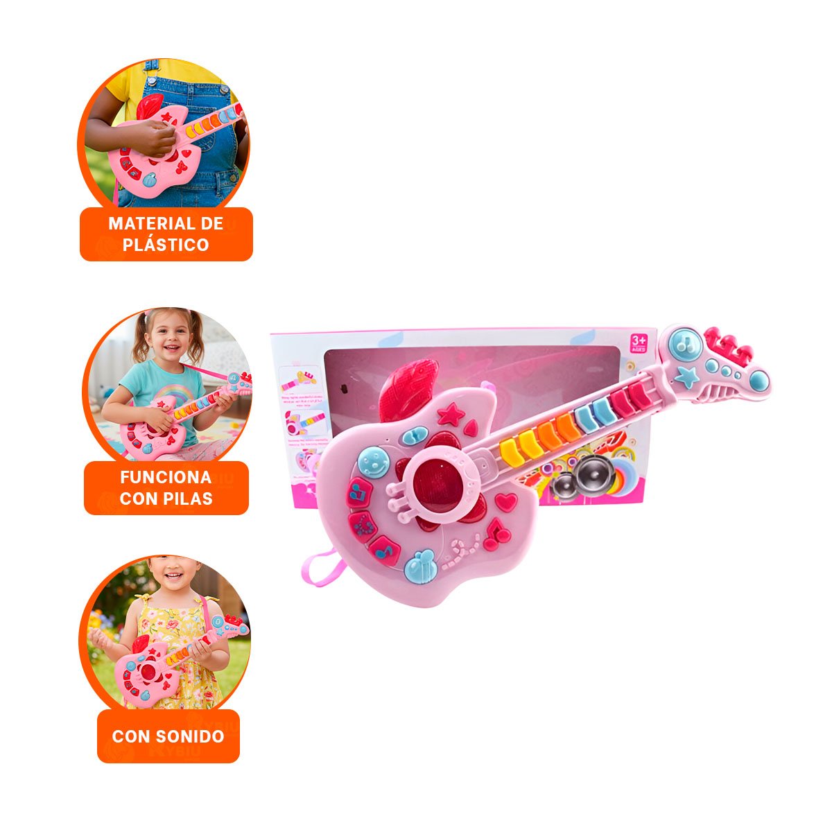 JUGUETE DIDACTICO MUSICAL MANZANA ROSADO Y FUCSIA 37X13CM INFANTIL - 3
