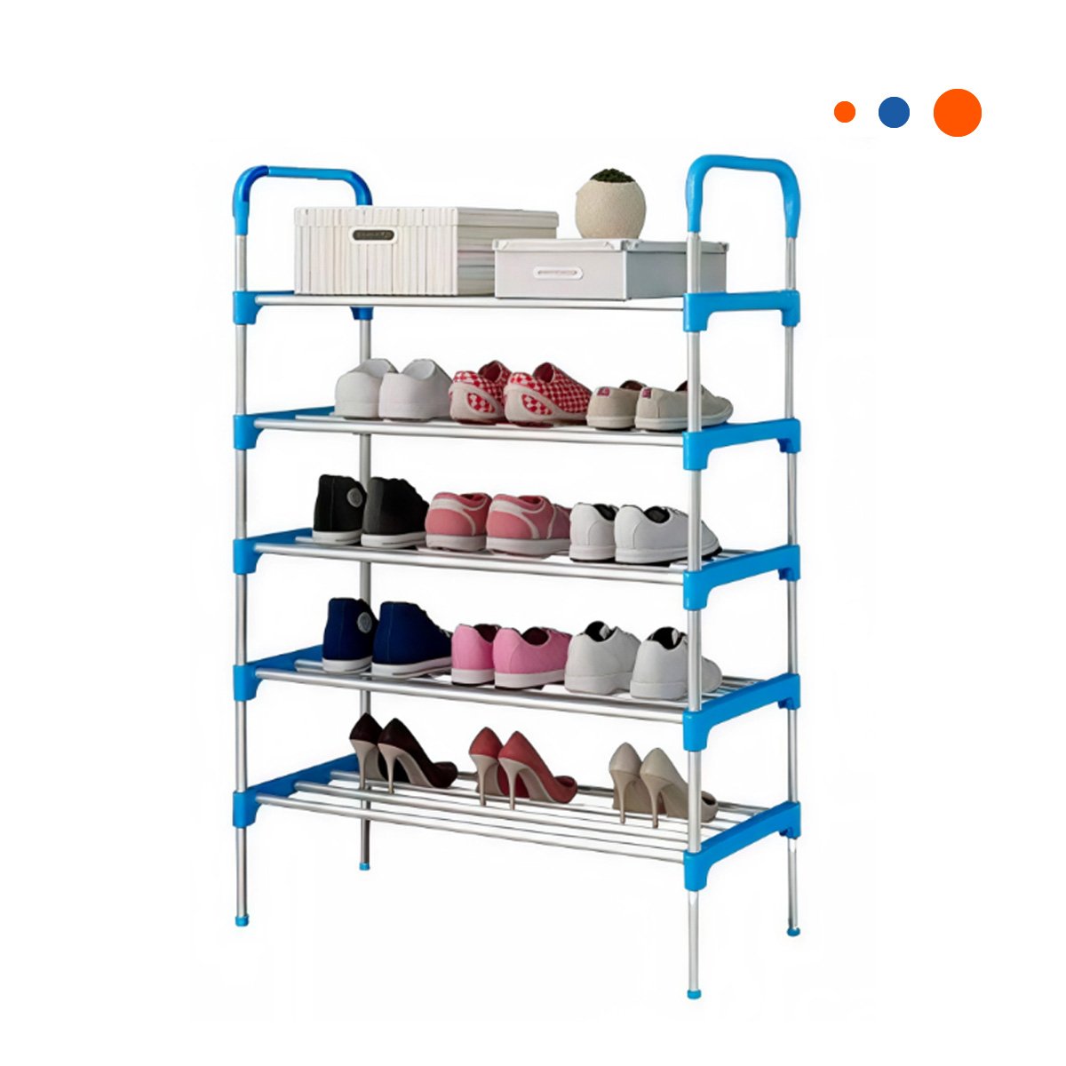 PACK12 ESTANTE VERTICAL CELESTE 5 NIVELES FORMATO LIGERO DE USAR EN CASA Y+REGALO STICKER - 2