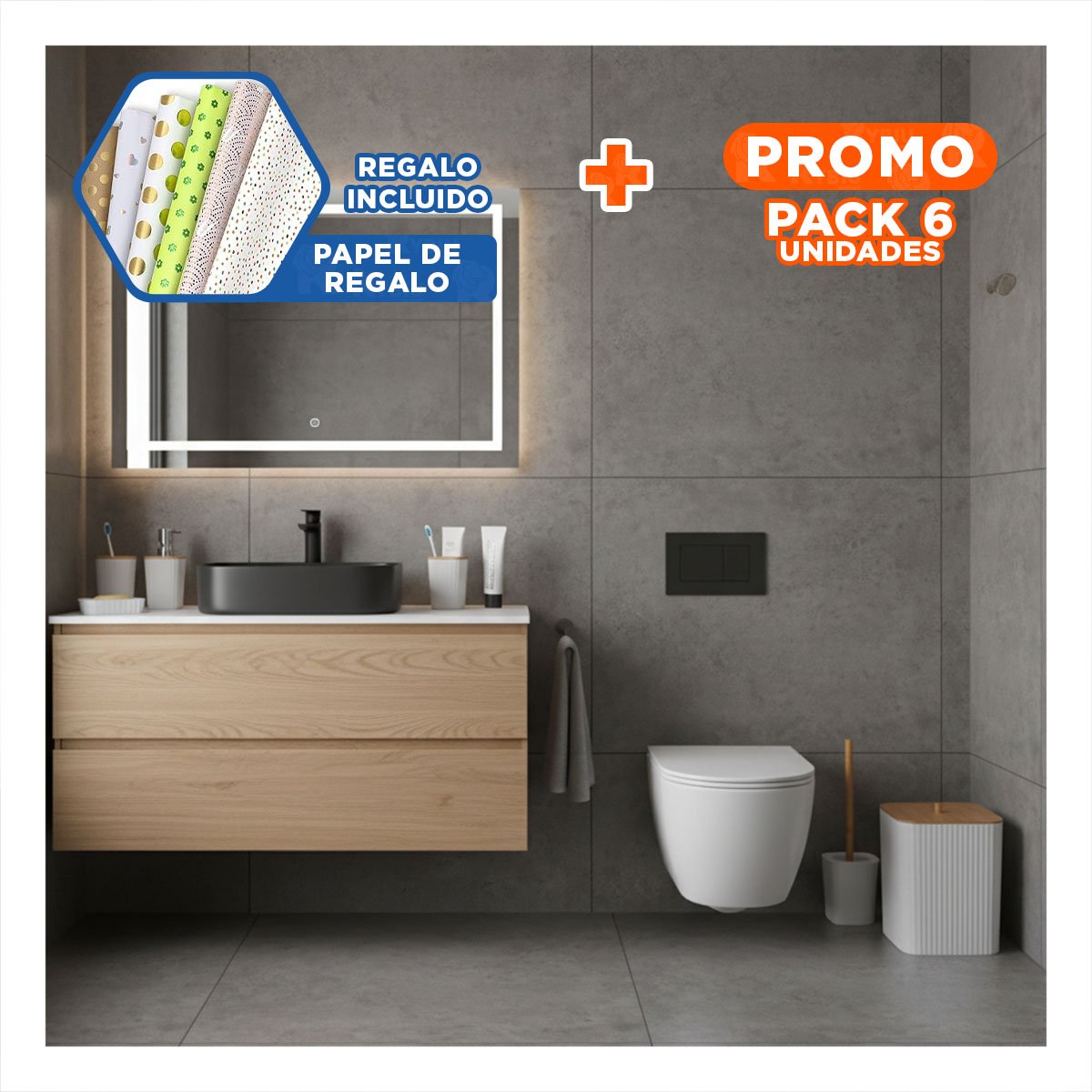PACK6 PORTA OBJETOS PRACTICO SET 6 PIEZAS BLANCO DISENO COMODO Y+PAPEL REGALO - 1