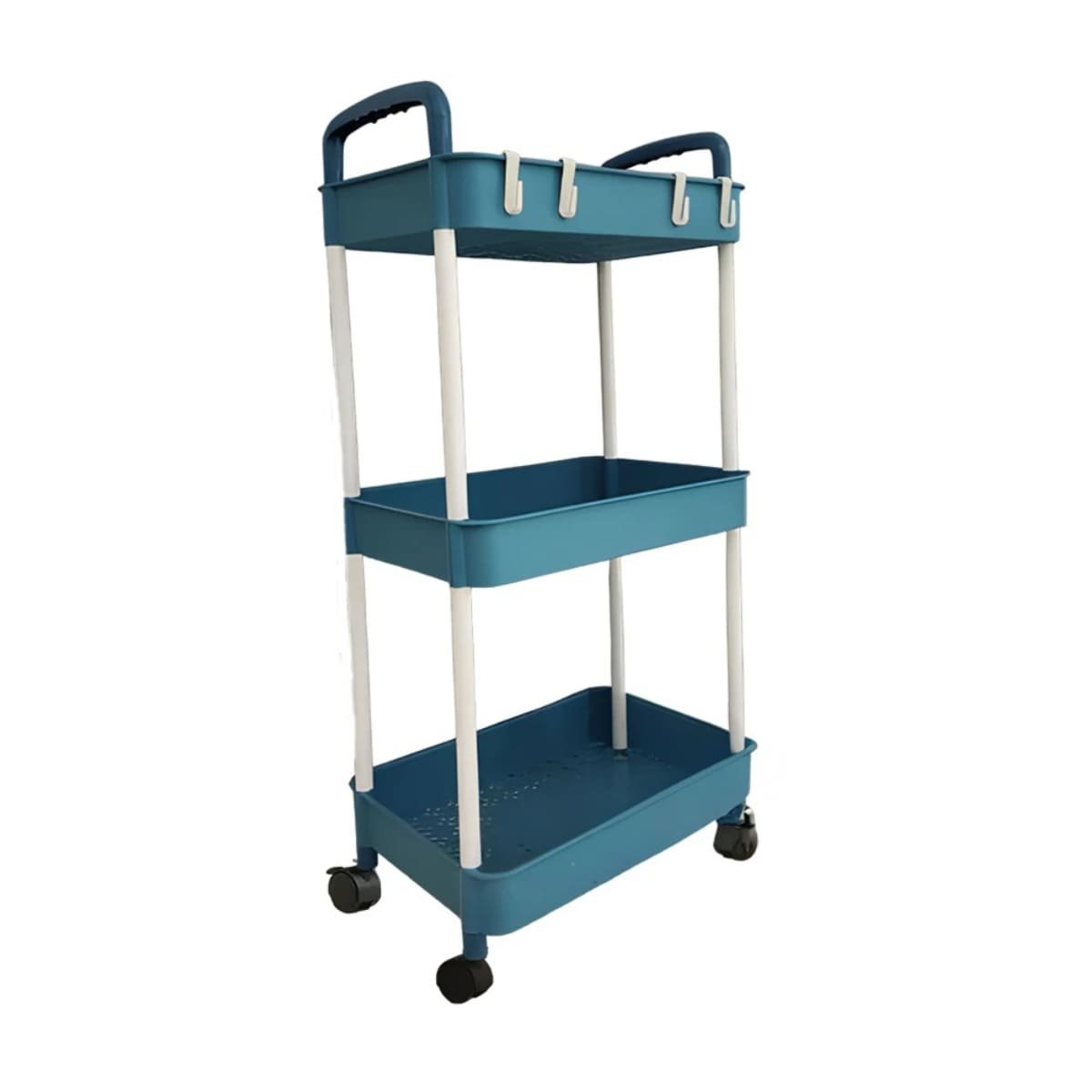 PACK6 APOYO AUXILIAR DE COCINA 3 NIVELES CON RUEDAS AZUL COMODO Y+REGALO STICKER - 2