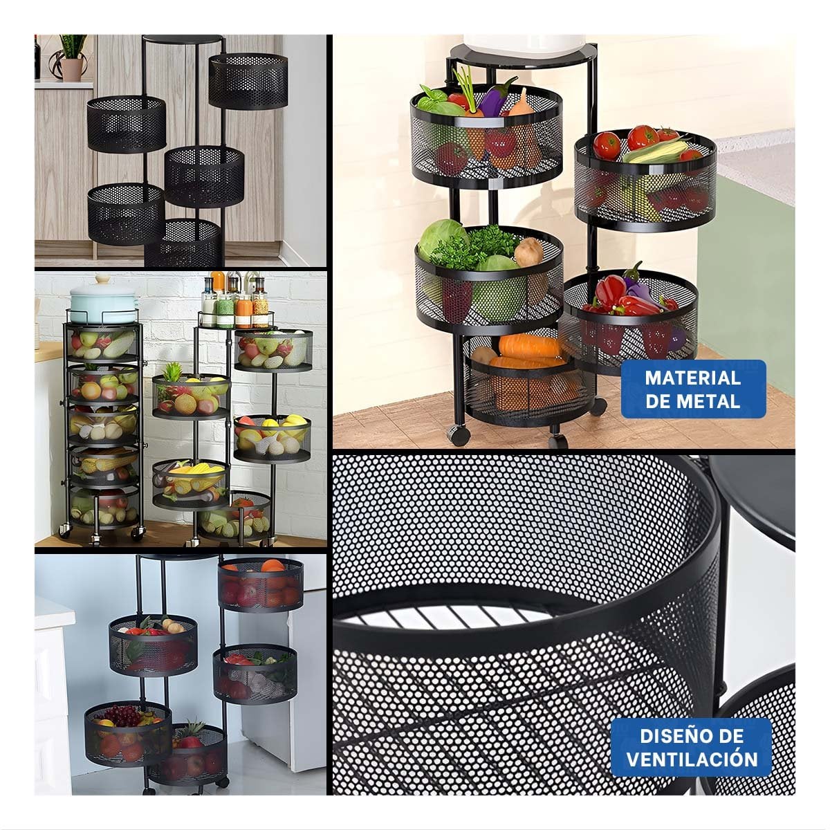 PACK2 ESTRUCTURA CIRCULAR MULTIFUNCIONAL DE 5 NIVELES DISENO MODERNO Y+PAPEL REGALO - 3