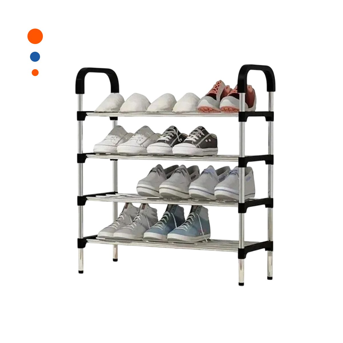 PACK6 PORTA ZAPATOS VERTICAL 4 NIVELES VERSATIL Y LIGERO Y PRACTICO NEGRO Y+REGALO STICKER - 2