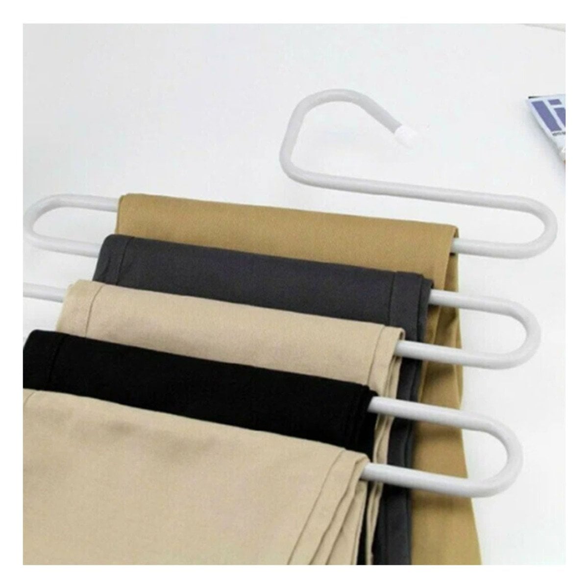 PACK2 BASE MULTIFUNCIONAL TIPO S DISENO MODERNO PARA ROPA BLANCO TOP Y+PAPEL REGALO - 5