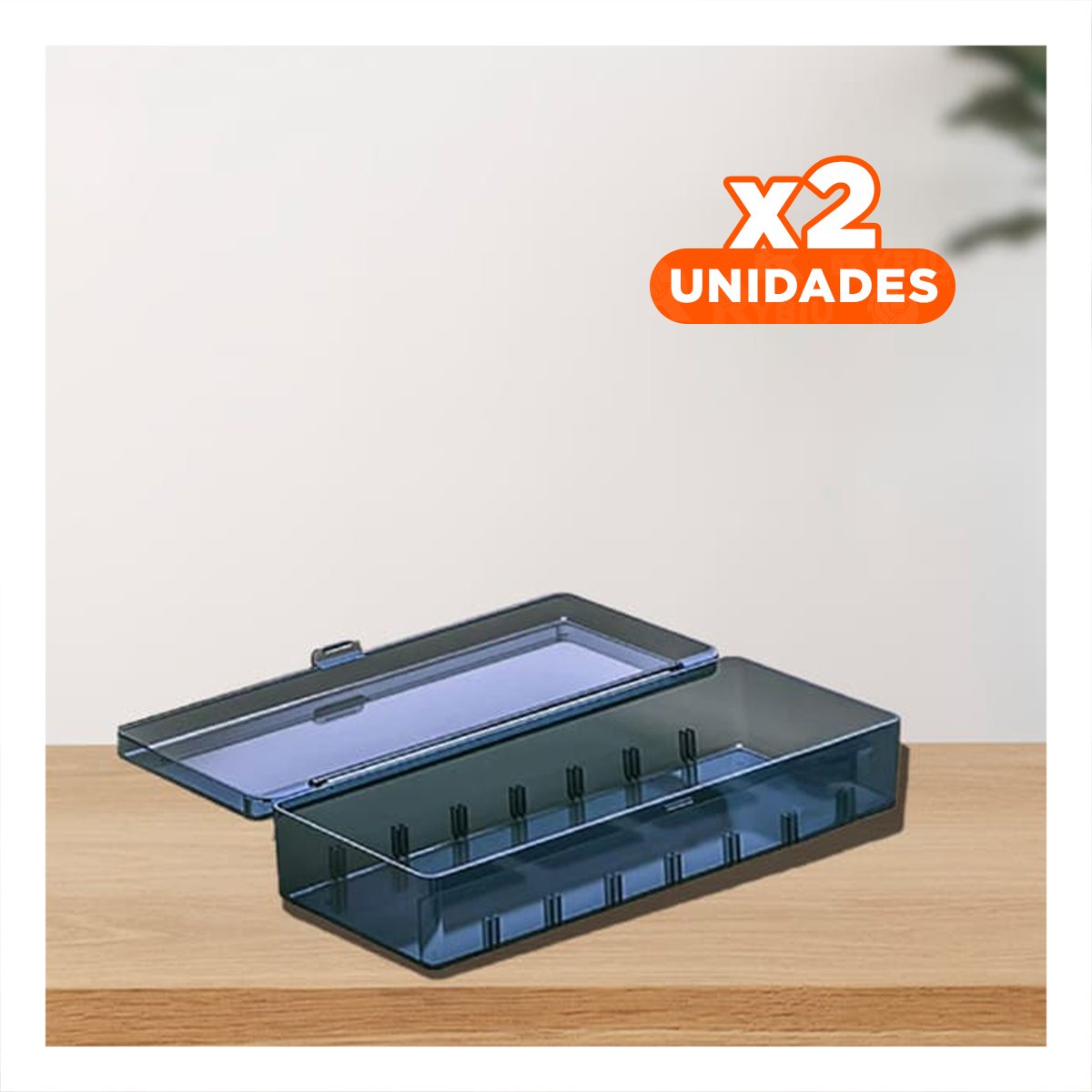 PACK2 ESTUCHE ORGANIZADOR LIGERO UTIL 16.5X10X7.5CM PARA ORDEN AZUL Y+REGALO STICKER - 1