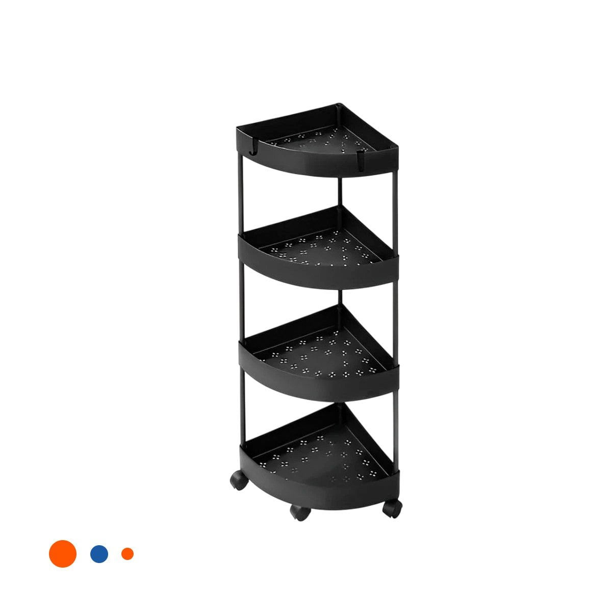 PACK2 ORGANIZADOR ESQUINERO DE 4 NIVELES CON RUEDAS NEGRO PRACTICO PARA HOGAR Y+REGALO STICKER - 2