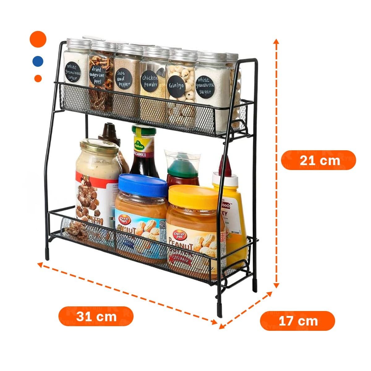 PACK6 MUEBLE 2 NIVELES MULTIUSO LIGERO Y RESISTENTE PARA USO DIARIO NEGRO Y+PAPEL REGALO - 4