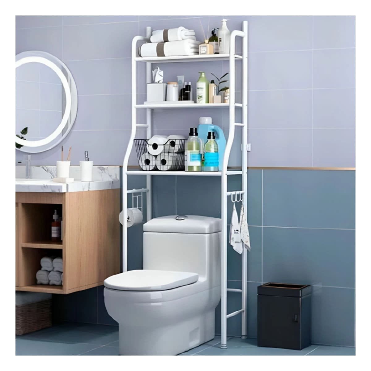 PACK2 ANAQUEL DE PARED CUADRADO BLANCO PARA AMBIENTES DE HOGAR ORDENADOS Y+PAPEL REGALO - 2