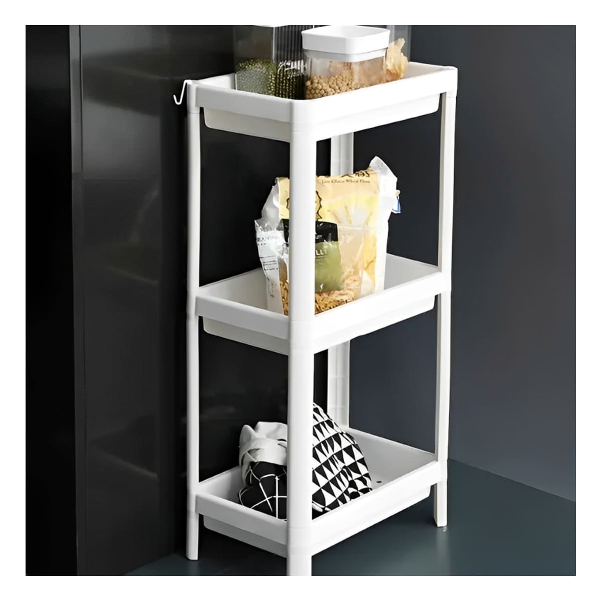 PACK2 SOPORTE VERTICAL 3 NIVELES DE COLOR BLANCO CON ESTRUCTURA FIRME DE LIBROS - 5