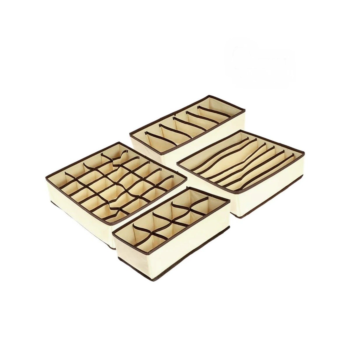 PACK4 DISENO HOGAR ORGANIZADORES DE CAJON PARA ROPA INTERIOR BEIGE MARRON Y+PAPEL REGALO - 3