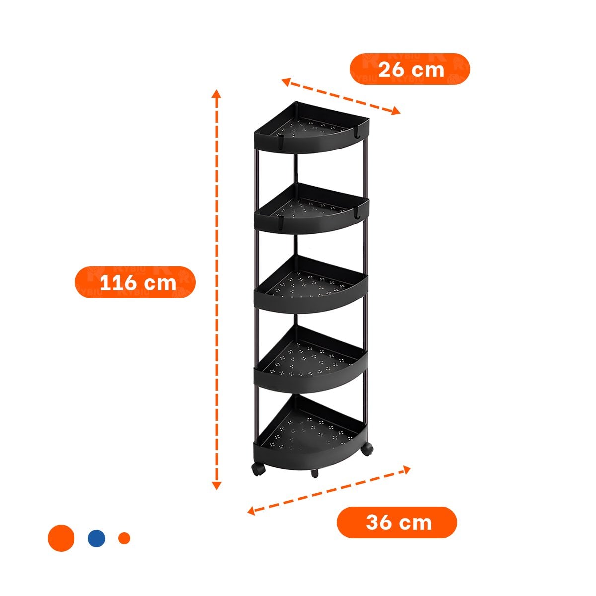 PACK4 ESTANTERIA ESQUINERA NEGRA 5 NIVELES CON RUEDAS COMPACTO FACIL DE UBICAR Y+PAPEL REGALO - 4