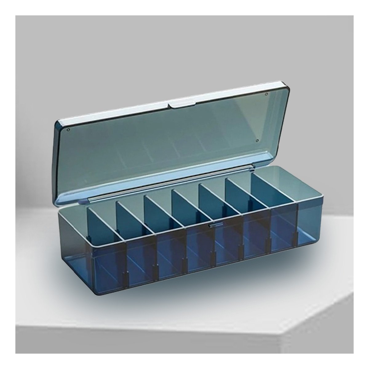 PACK6 ORGANIZADOR PLASTICO MULTIUSO COMPACTO 16.5X10X7.5CM PARA HOGAR AZUL Y+REGALO STICKER - 3