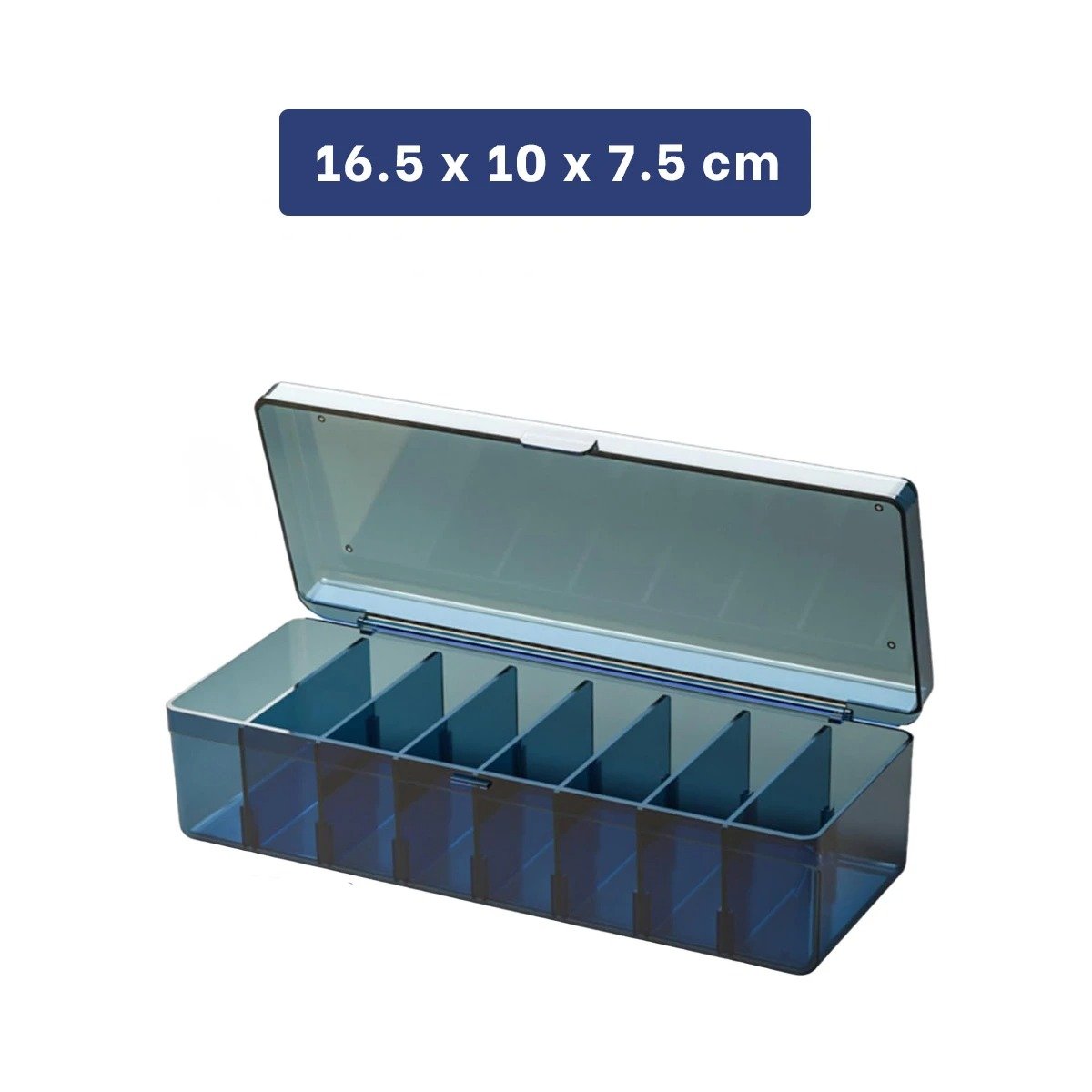 PACK6 ORGANIZADOR PLASTICO MULTIUSO COMPACTO 16.5X10X7.5CM PARA HOGAR AZUL Y+REGALO STICKER - 4