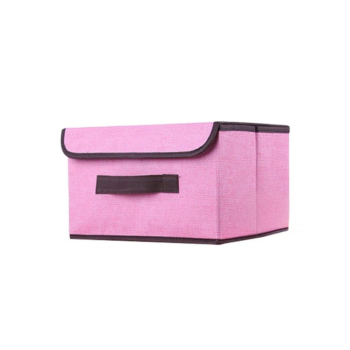 PACK2 CANASTA DE GUARDADO TELA ROSADO 25X19X16CM PARA USO DIARIO Y+REGALO STICKER - 2