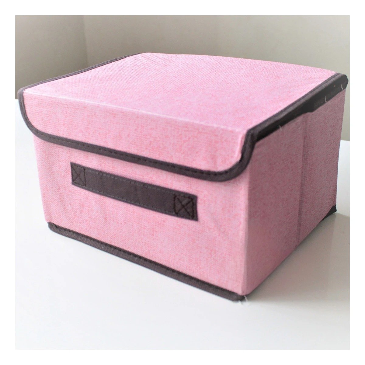 PACK2 CANASTA DE GUARDADO TELA ROSADO 25X19X16CM PARA USO DIARIO Y+REGALO STICKER - 3