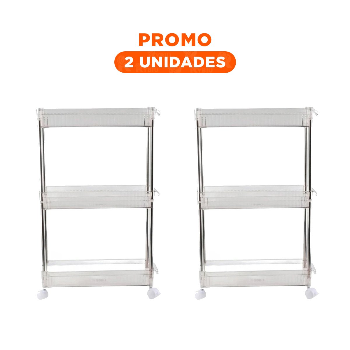 PACK2 CONTENEDOR LATERAL 3 NIVELES CON 4 RUEDAS ESTRUCTURA FIRME ACRILICO - 1
