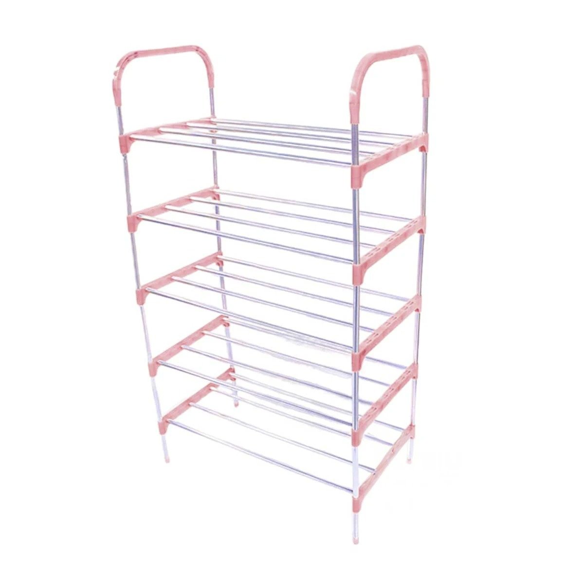 PACK2 RACK VERTICAL 5 NIVELES COMPACTO Y COMODO Y SEGURO ROSADO Y+REGALO STICKER - 2