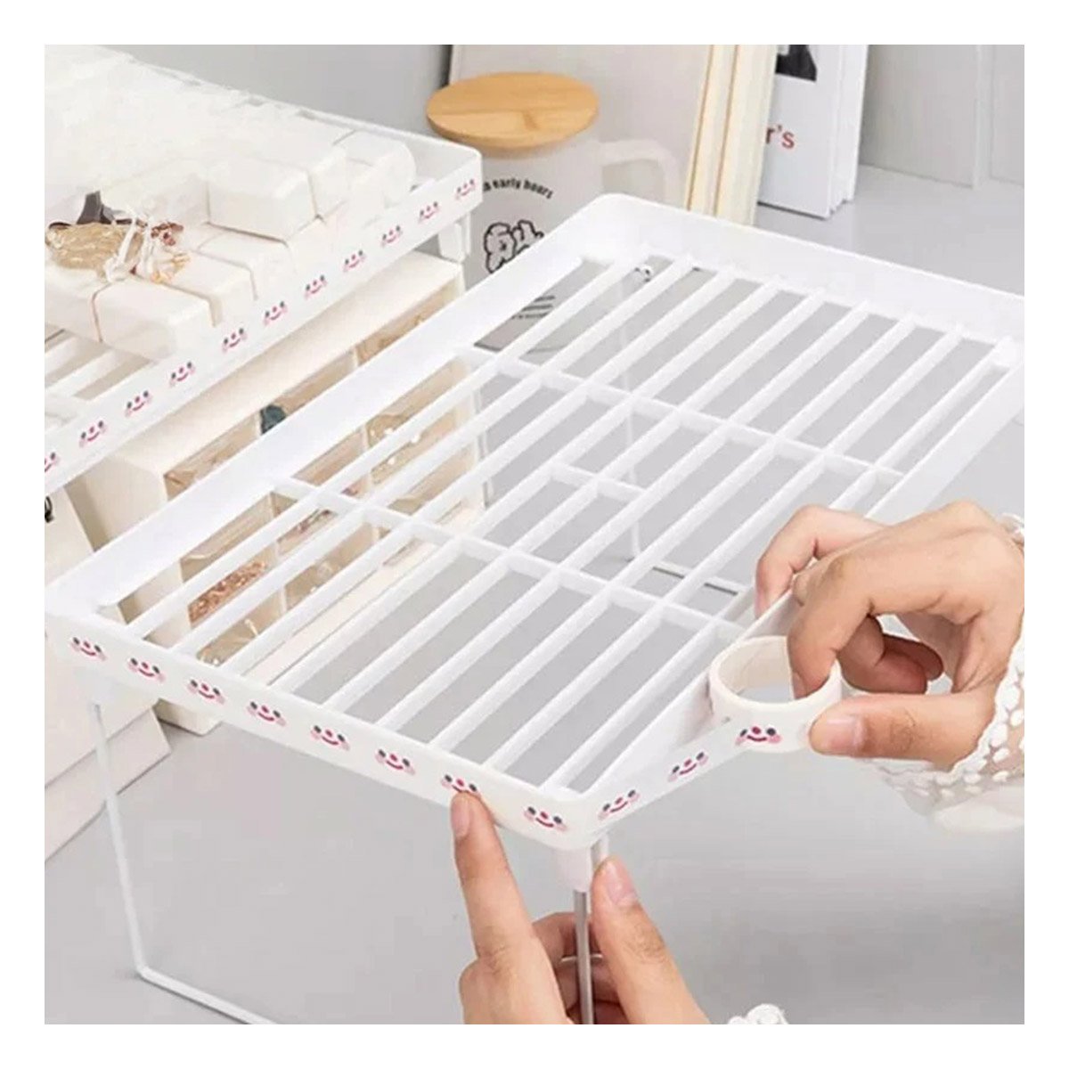 PACK4 EQUIPO DE ESTANTE 31X16X20 CM BLANCO CON BASE DE SEGURIDAD DE CARGA Y+REGALO STICKER - 5