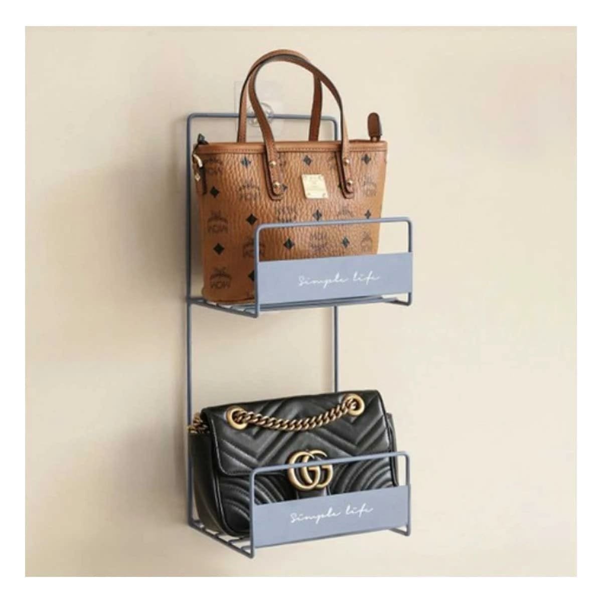 PACK4 UNIDAD ORGANIZADOR DE CARTERAS AZUL 2 NIVELES 45X17X19CM METALICO PRO - 3
