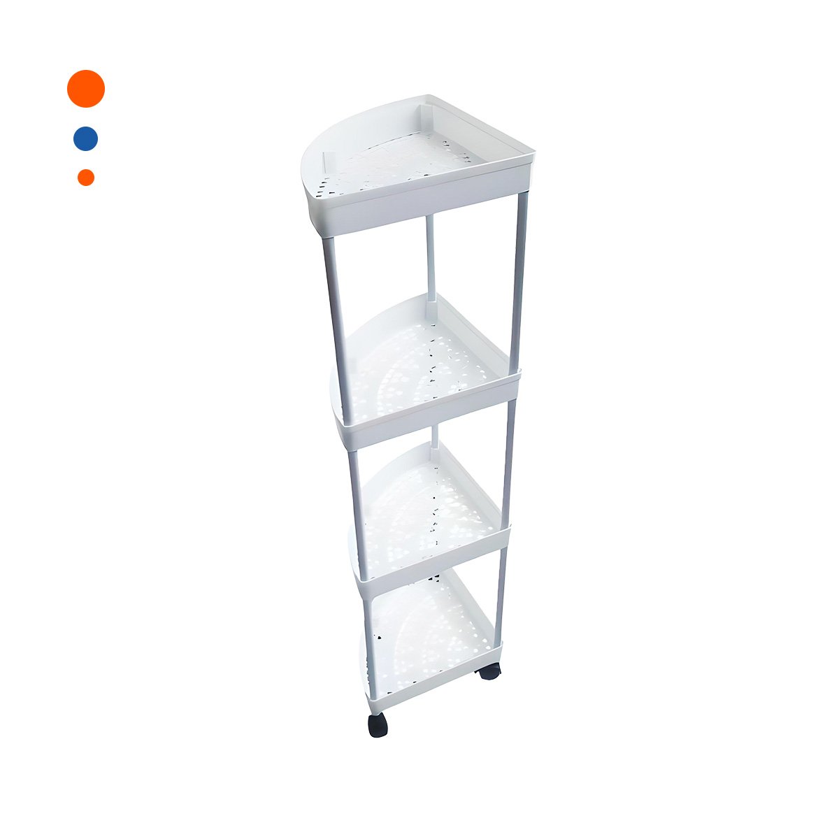 PACK6 ESTANTERIA ANGULAR DE 4 NIVELES CON RUEDAS BLANCO ALMACENAJE SEGURO Y+REGALO STICKER - 2