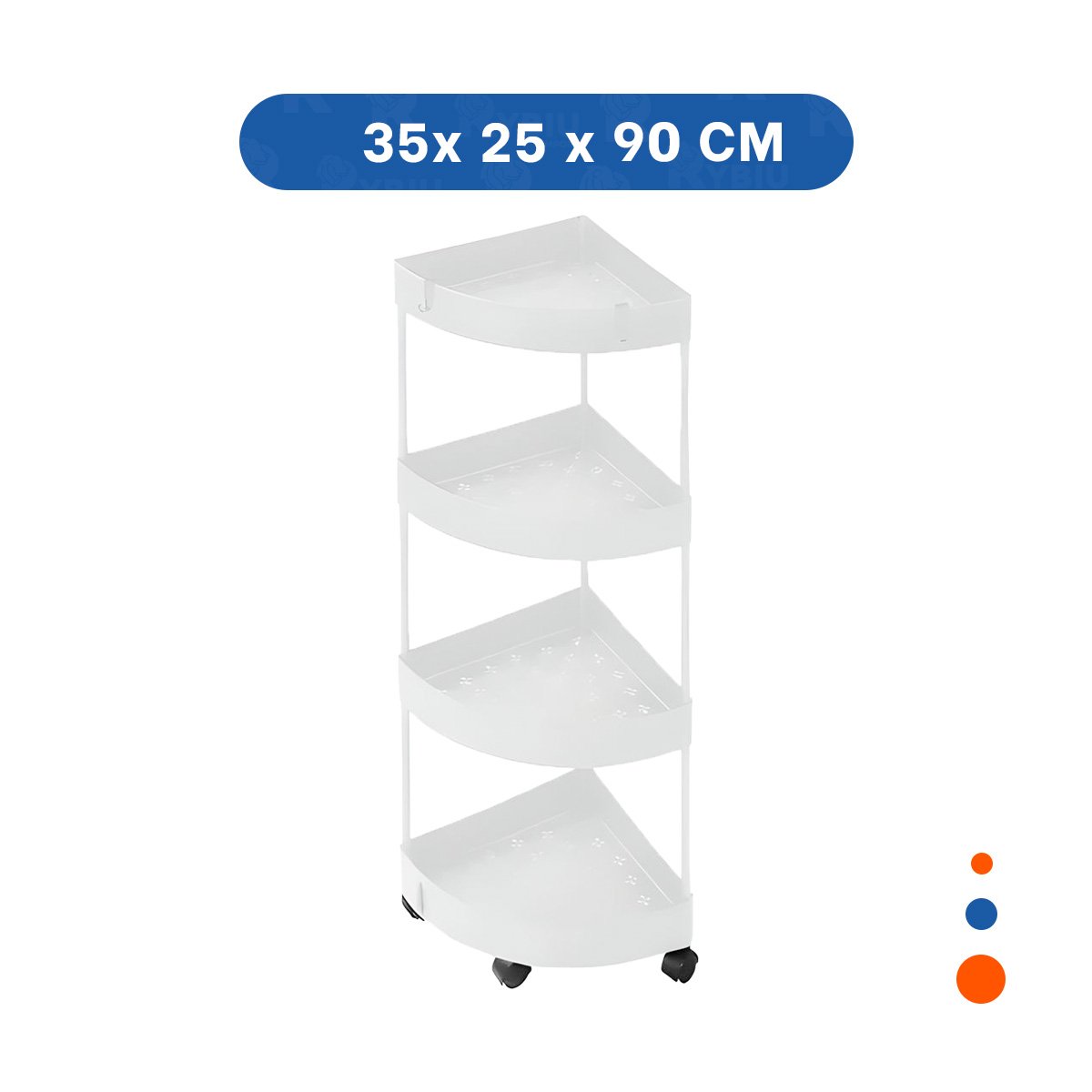 PACK6 ESTANTERIA ANGULAR DE 4 NIVELES CON RUEDAS BLANCO ALMACENAJE SEGURO Y+REGALO STICKER - 4