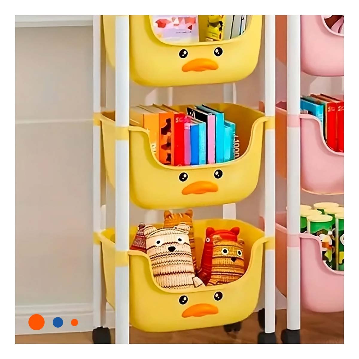 PACK4 ESTRUCTURA KAWAII 3 NIVELES ESTILO TIERNO Y FUNCIONAL AMARILLO PATO Y+REGALO STICKER - 5