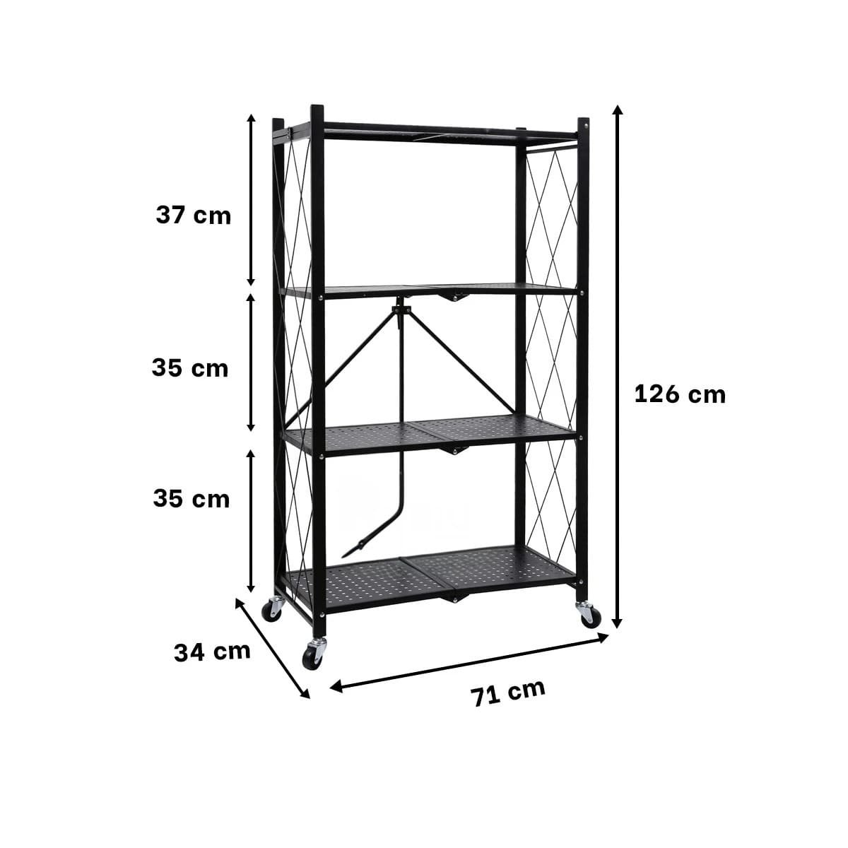 PACK2 COMPLEMENTO PLEGABLE DE METAL CON 4 NIVELES NEGRO PARA USO EN EL HOGAR Y+REGALO STICKER - 4