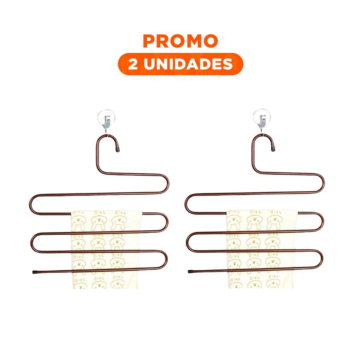 PACK2 COLGADOR TIPO S MARRON PARA CASA Y OFICINA CON ESTILO ELEGANTE - 1