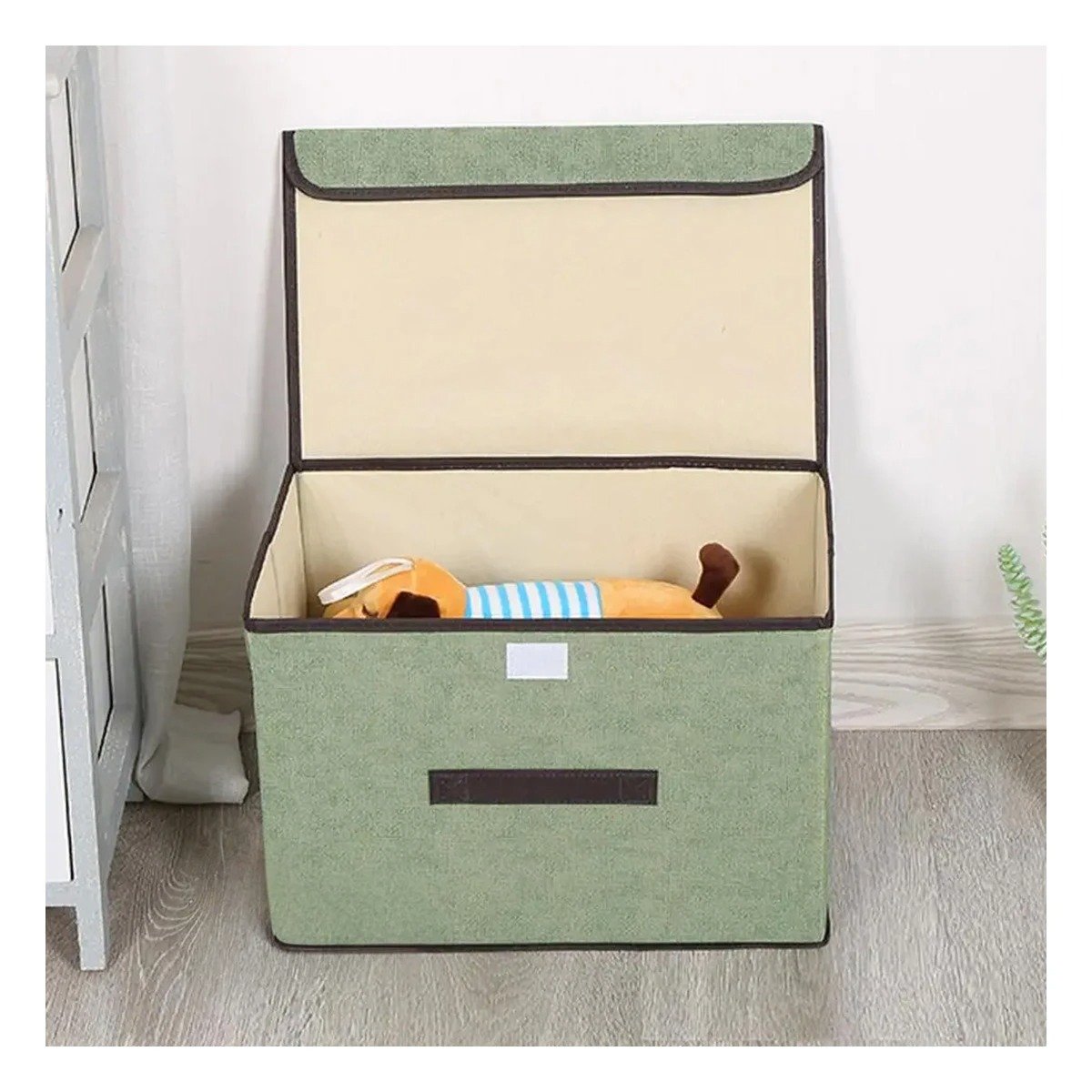CONTENEDOR TEXTIL VERDE 36X24X23CM PARA ROPA ACCESORIOS Y MAS Y+LIGAS REGALO - 3