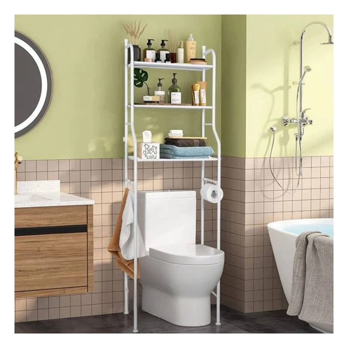 PACK2 REPISA DE PARED CUADRADA BLANCA PARA USO PRACTICO EN EL HOGAR - 5