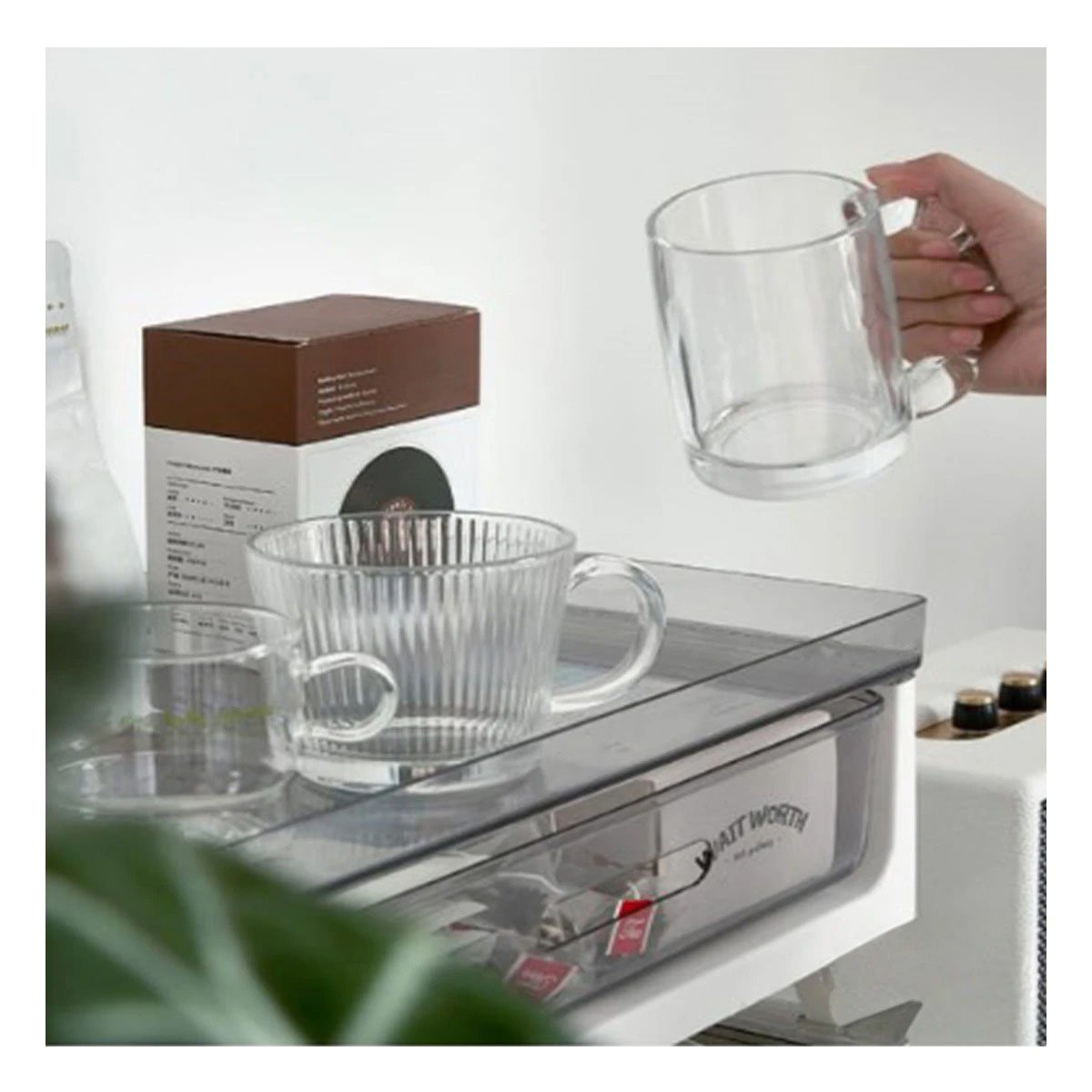 PACK4 ESTRUCTURA PRACTICA DE 2 NIVELES PARA TE Y TAZAS HOGAR 39.5X27X23.5CM Y+REGALO STICKER - 3