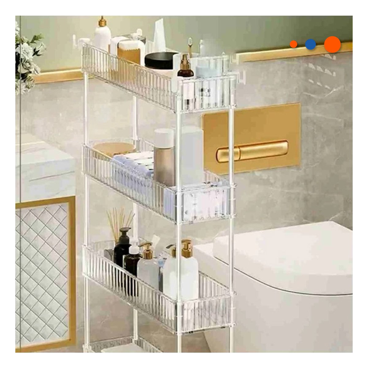 PACK4 REPISERO LATERAL 4 NIVELES CON 4 RUEDAS DISENO FUNCIONAL ACRILICO Y+PAPEL REGALO - 5