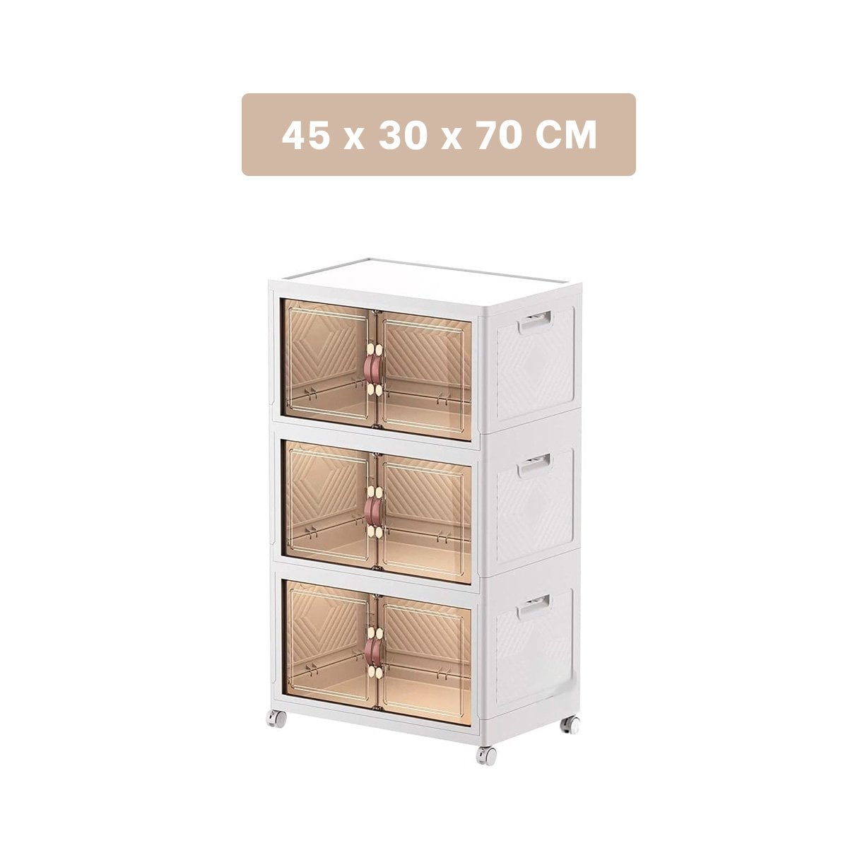 PACK2 ORGANIZADOR CON PUERTAS 3 NIVELES BLANCO 45X30X70 CM DE MARCA SEGURA Y+PAPEL REGALO - 4