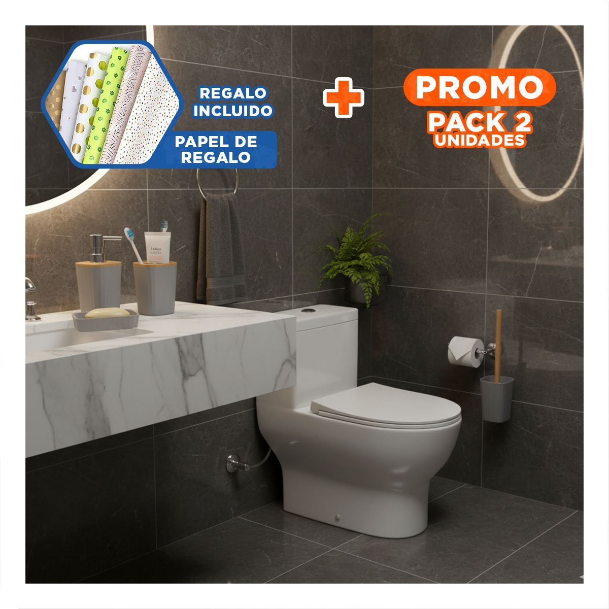 PACK2 ESTANTE ORGANIZADOR 6 PIEZAS GRIS PARA COCINA BANO O HOGAR USO DIARIO Y+PAPEL REGALO - 1