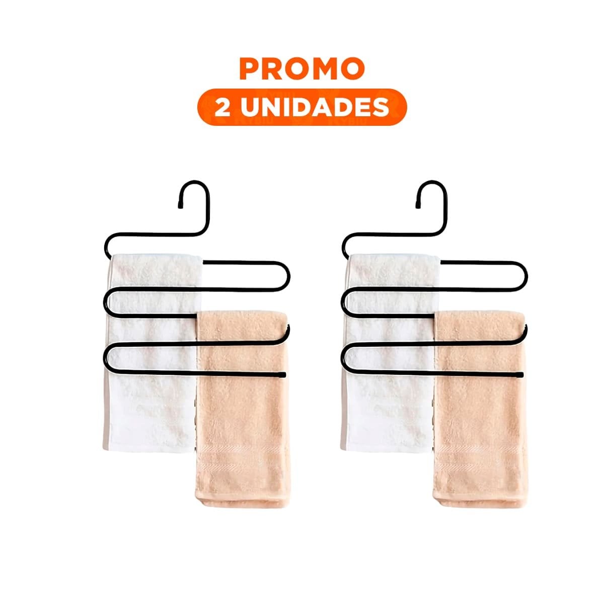 PACK2 PERCHERO TIPO S PARA COLOCAR EN SALA O DORMITORIO NEGRO - 1