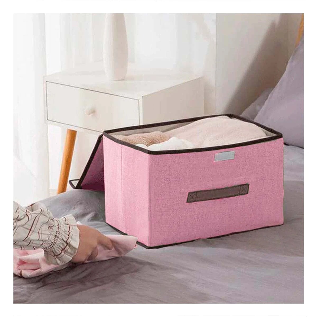 PACK2 UNIDAD TEXTIL ROSADO 36X24X23CM PARA ROPA ACCESORIOS Y MAS Y+PAPEL REGALO - 2