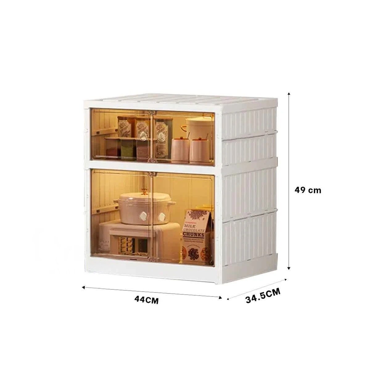 PACK2 ORGANIZADOR CON PUERTAS 2 NIVELES BLANCO PARA USO DINAMICO HOGAR - 4