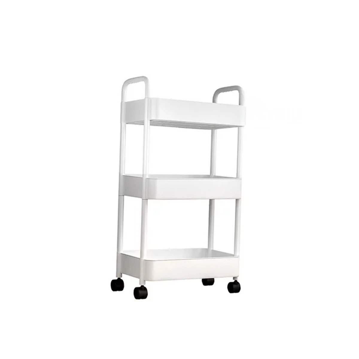 PACK2 ORGANIZADOR DE COCINA 3 NIVELES CON RUEDAS Y ASAS PLASTICO BLANCO HOGAR Y+REGALO STICKER - 2