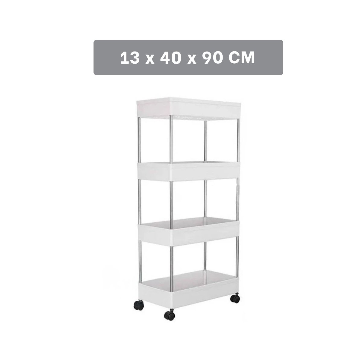 PACK4 UNIDAD AUXILIAR DE COCINA 4 NIVELES CON RUEDAS DELGADO BLANCO 90 X 13 X 40 CM - 4