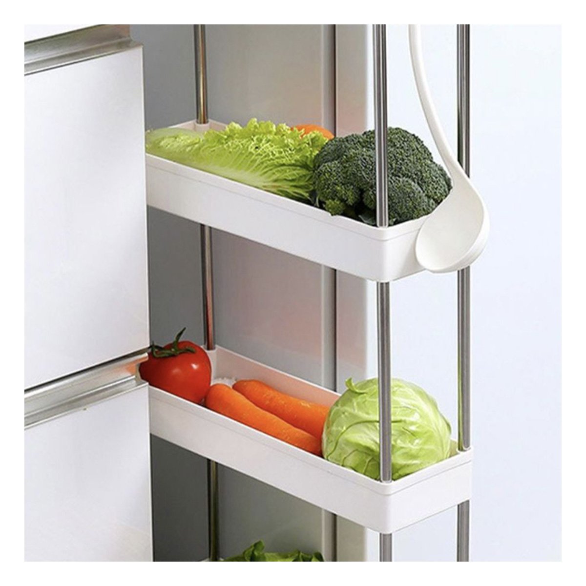 PACK4 UNIDAD AUXILIAR DE COCINA 4 NIVELES CON RUEDAS DELGADO BLANCO 90 X 13 X 40 CM - 5