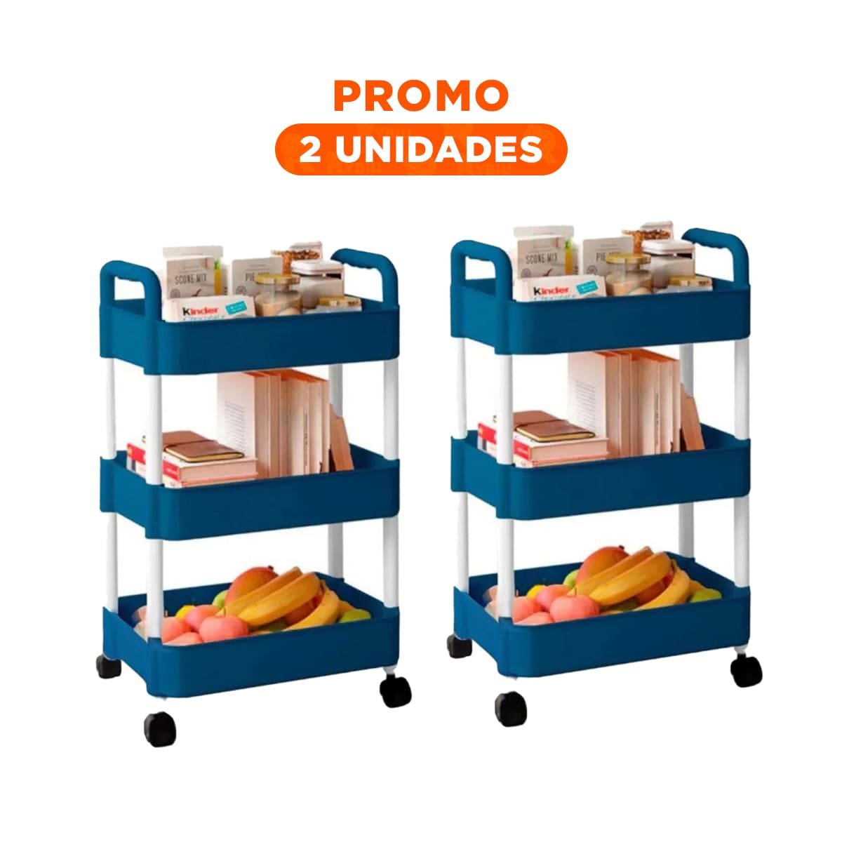 PACK2 SOPORTE VERTICAL DE COLOR AZUL ACERO CON ESTRUCTURA FIRME PARA LIBROS - 1