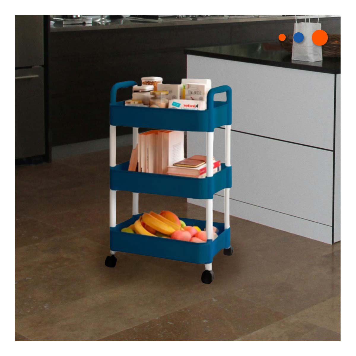 PACK2 SOPORTE VERTICAL DE COLOR AZUL ACERO CON ESTRUCTURA FIRME PARA LIBROS - 2